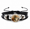 Bracciale Angel of Care in Pelle Sintetica e Cabochon Vintage per Infermiera, Operatrice Sanitaria