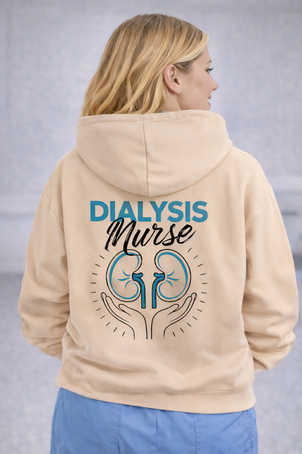 Felpa Dialysis Nurse Donna con Zip e Cappuccio per Infermiera di Dialisi