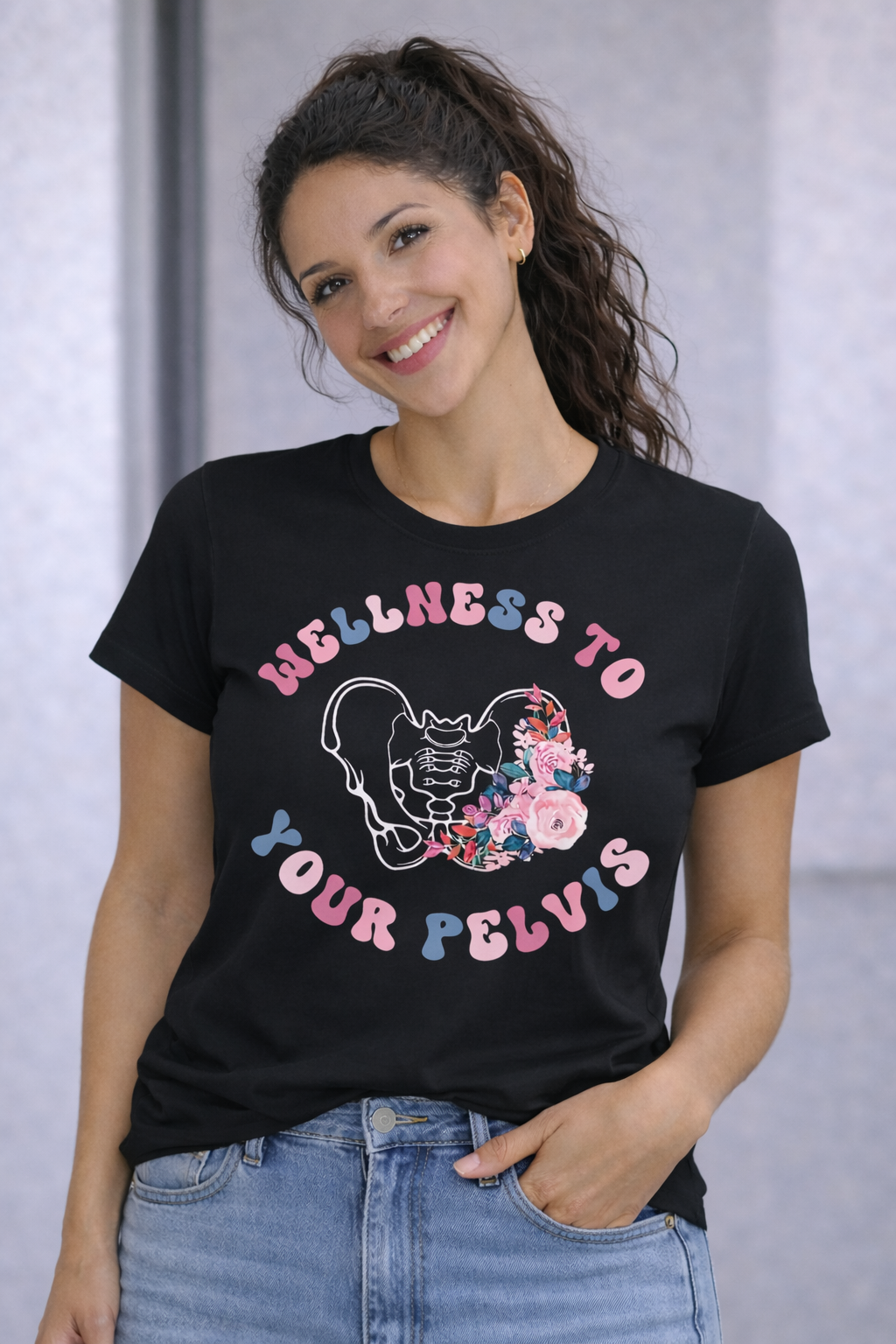 T-shirt Wellnes To Your Pelvis Donna per Fisioterapista, Terapista della Riabilitazione