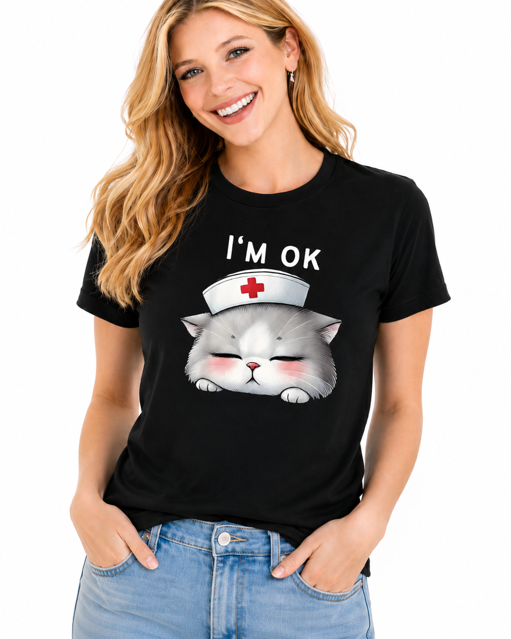 T-shirt I'm Ok Donna per Infermiera, Tecnico Veterinario