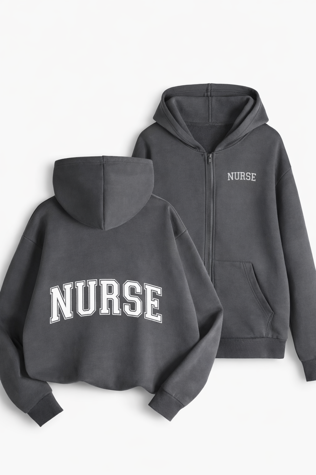 Felpa Nurse Donna con Zip e Cappuccio per Infermiera