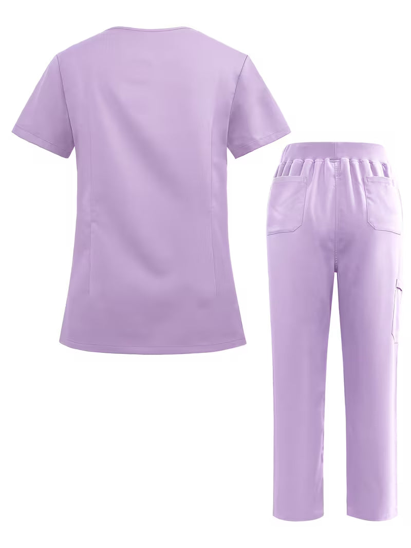 Scrub da Donna - Top con Scollo a V e Tasche + Pantalone