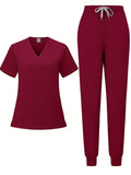 Scrub Color da Donna con Scollo a V e Tasche + Pantalone Jogger