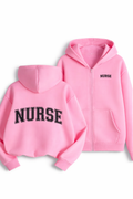 Felpa Nurse Donna con Zip e Cappuccio per Infermiera