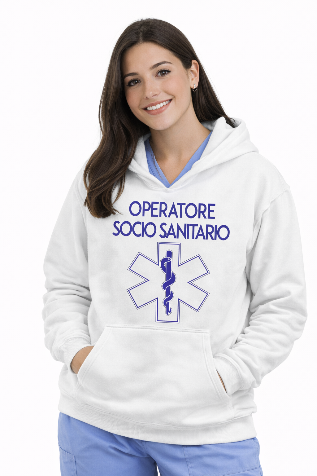 Felpa OSS Donna con Cappuccio per Operatori Socio Sanitari