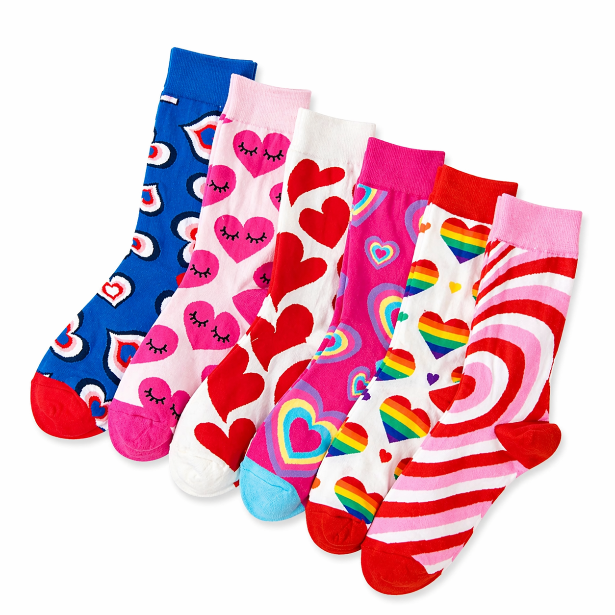 6 Calzini Rainbow Heart