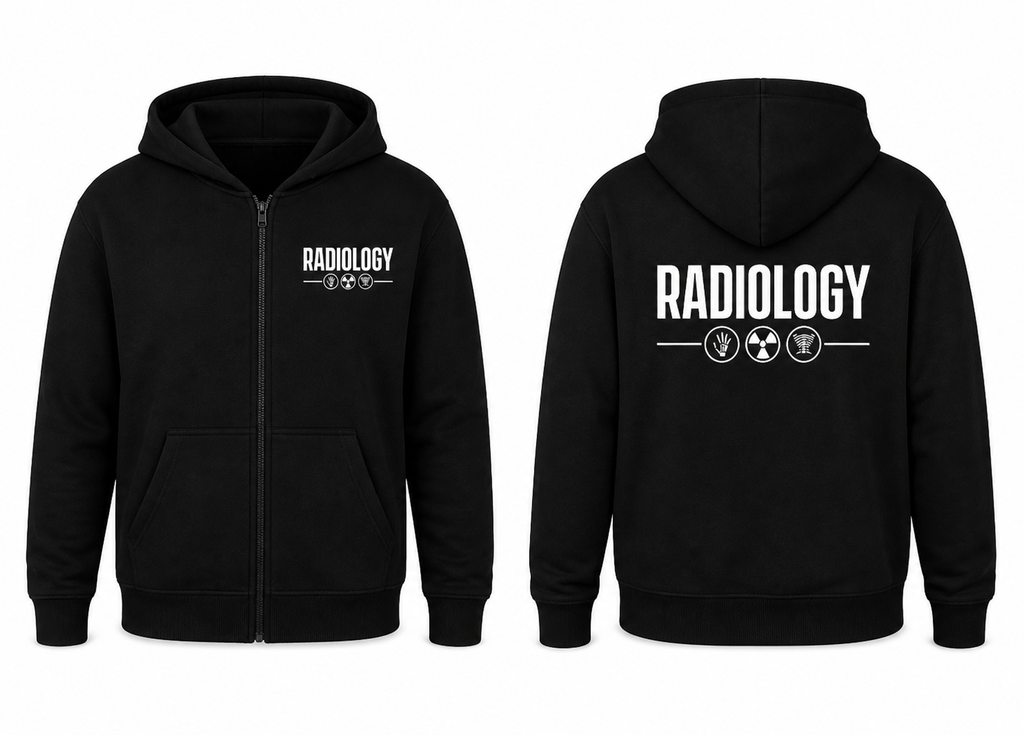Felpa Radiology Crew Uomo con Zip per Radiologo, Medico, Tecnico di Radiologia, Infermiere,
