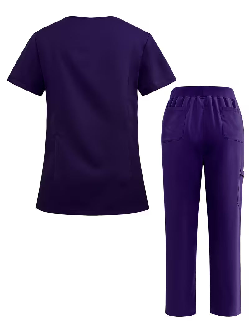 Scrub da Donna - Top con Scollo a V e Tasche + Pantalone