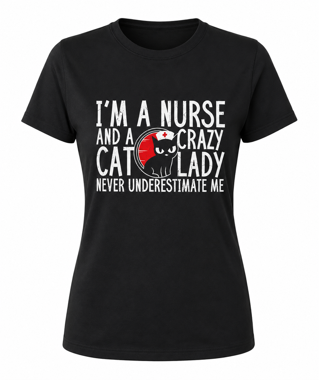 T-shirt Nurses Loves Cats Donna per Infermiera, Tecnico Veterinario