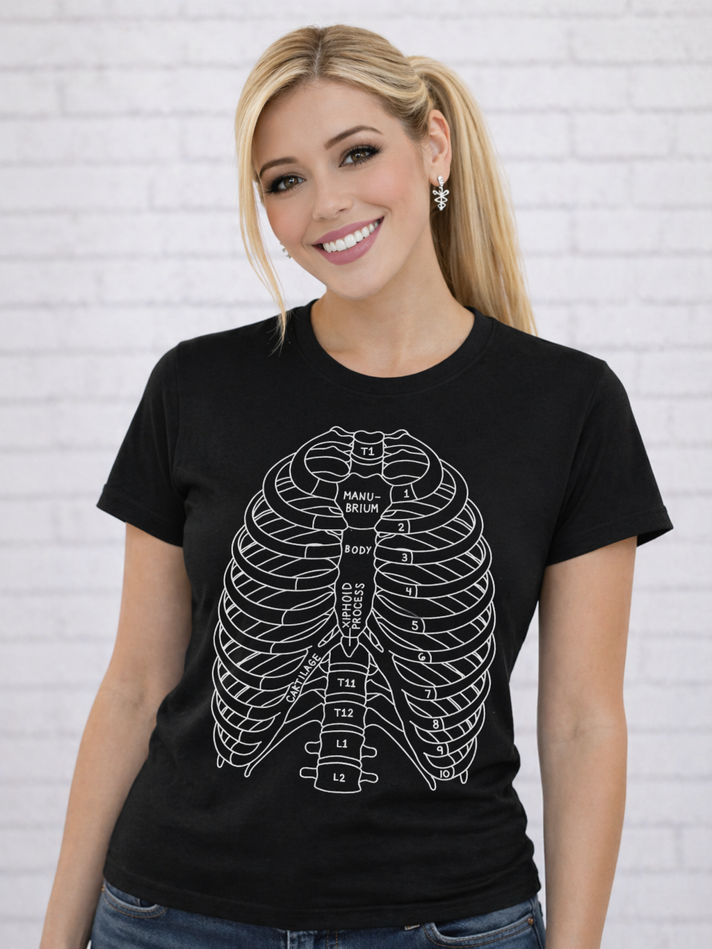 T-shirt Anatomy Core Donna per Fisioterapista, Medico, Ortopedico, Infermiera