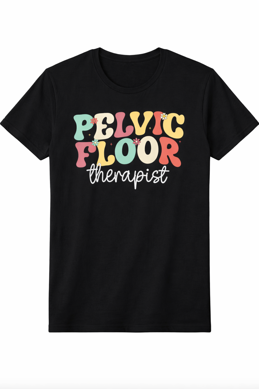 T-shirt Retro Bloom Pelvic Floor Therapist Donna per Fisioterapista, Fisioterapista del Pavimento Pelvico