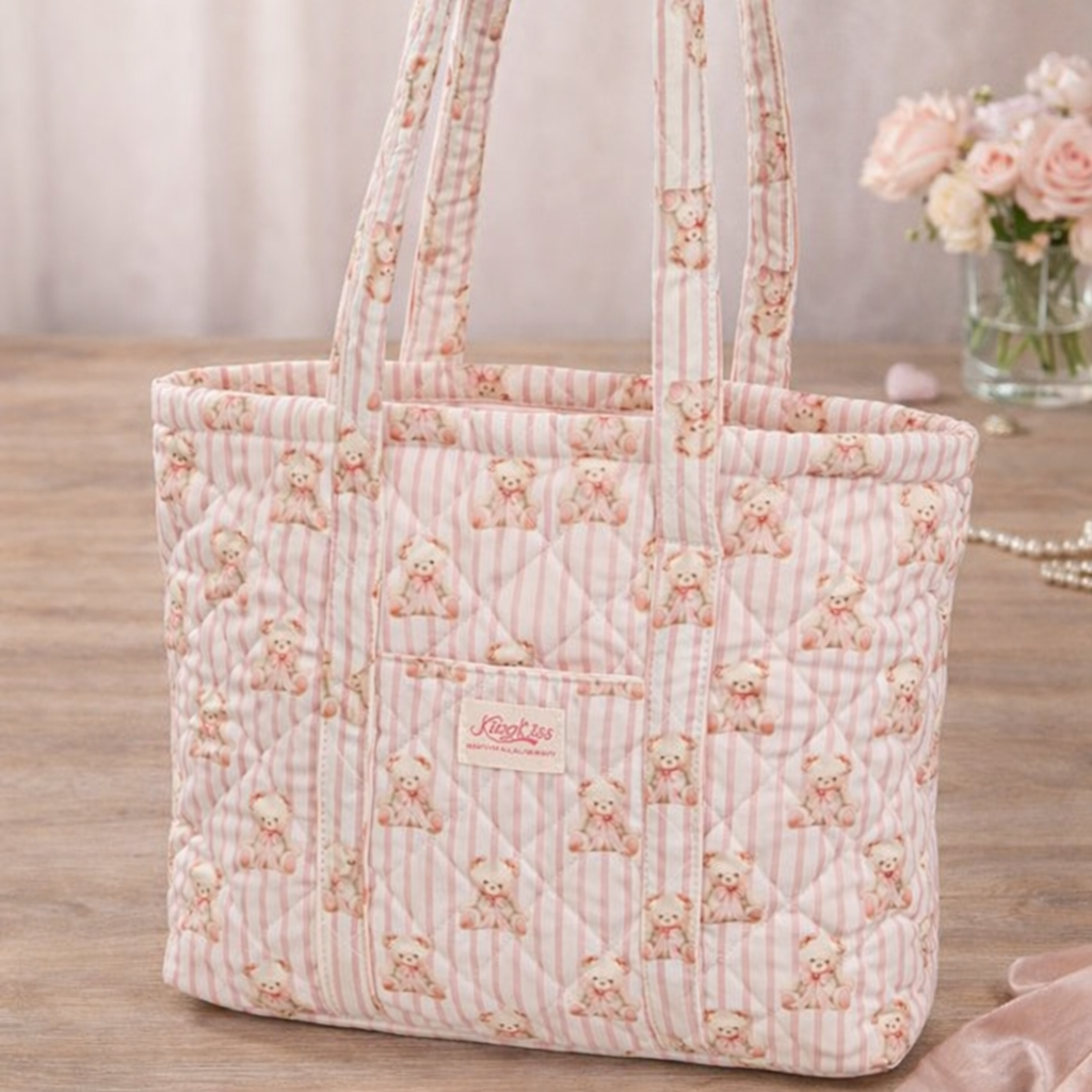 Borsa Tote Trapuntata con Orsetti per il Lavoro, Tirocinio, l'Università