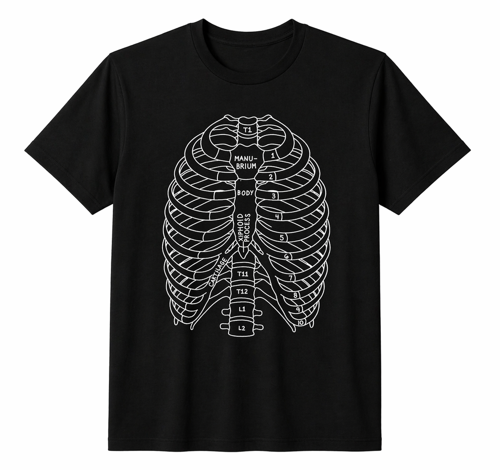 T-shirt Anatomy Core Donna per Fisioterapista, Medico, Ortopedico, Infermiera