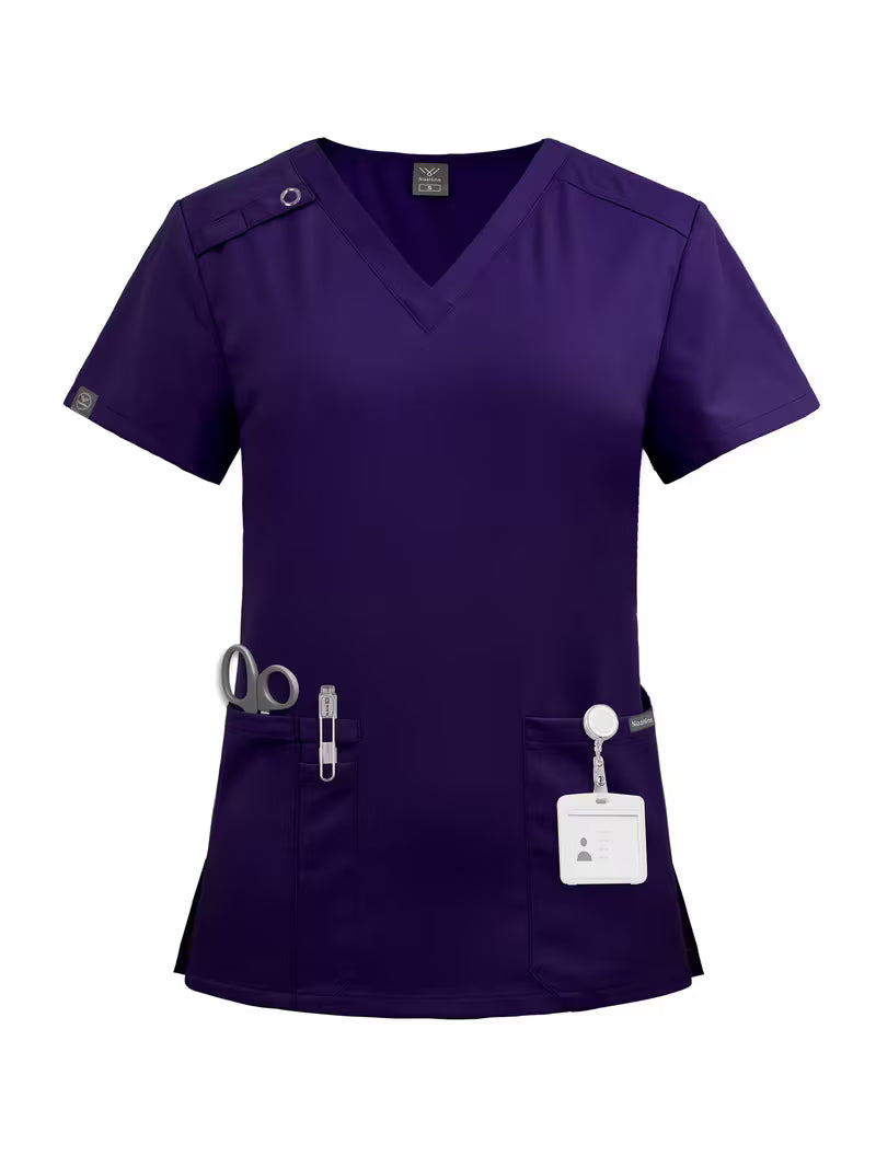 Scrub da Donna - Top con Scollo a V e Tasche + Pantalone