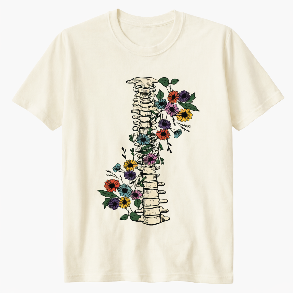 T-shirt Anatomy Bloom Donna per Fisioterapista, Infermiera, Medico, Operatrice Sanitaria