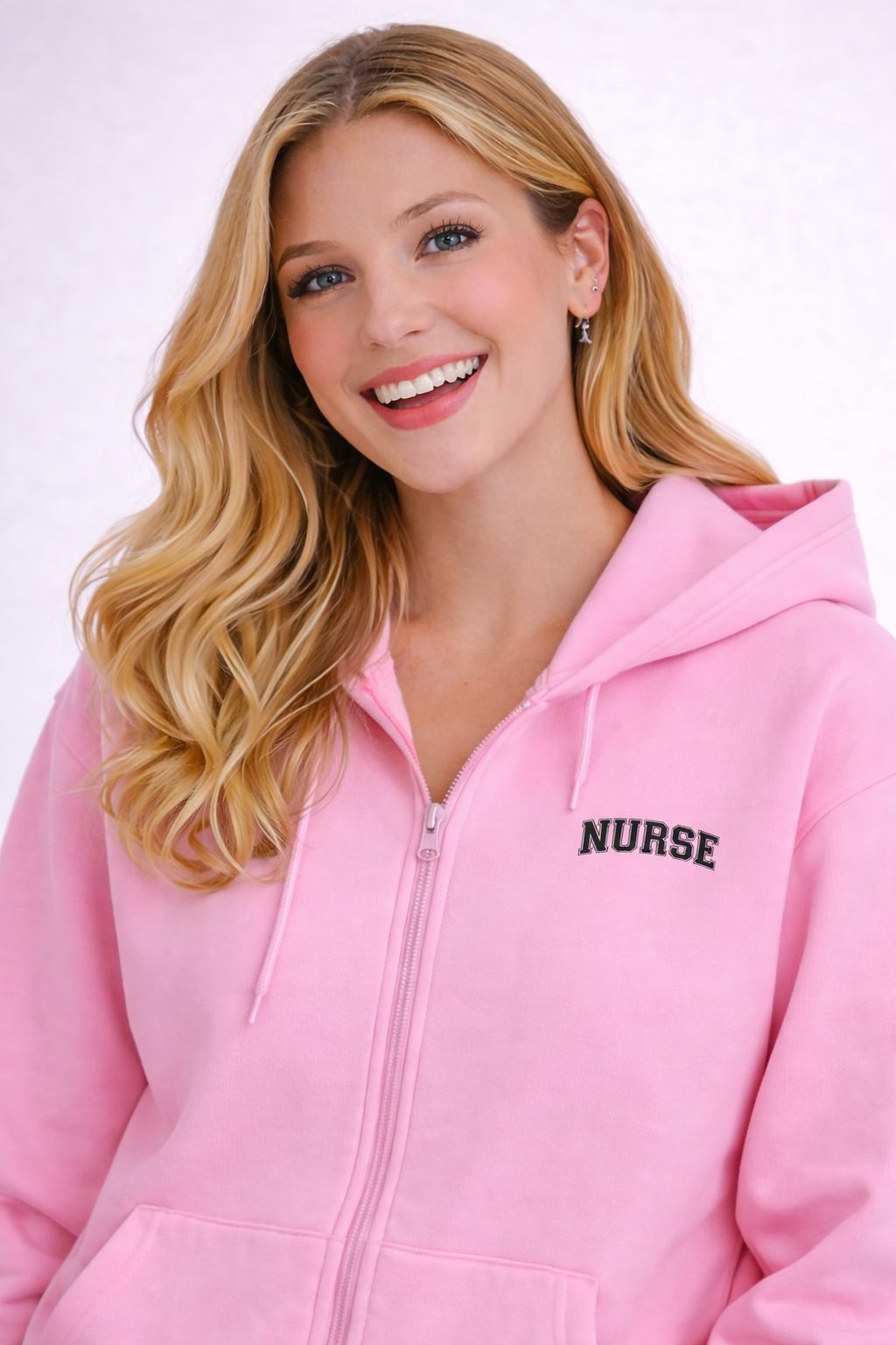 Felpa Nurse Donna con Zip e Cappuccio per Infermiera