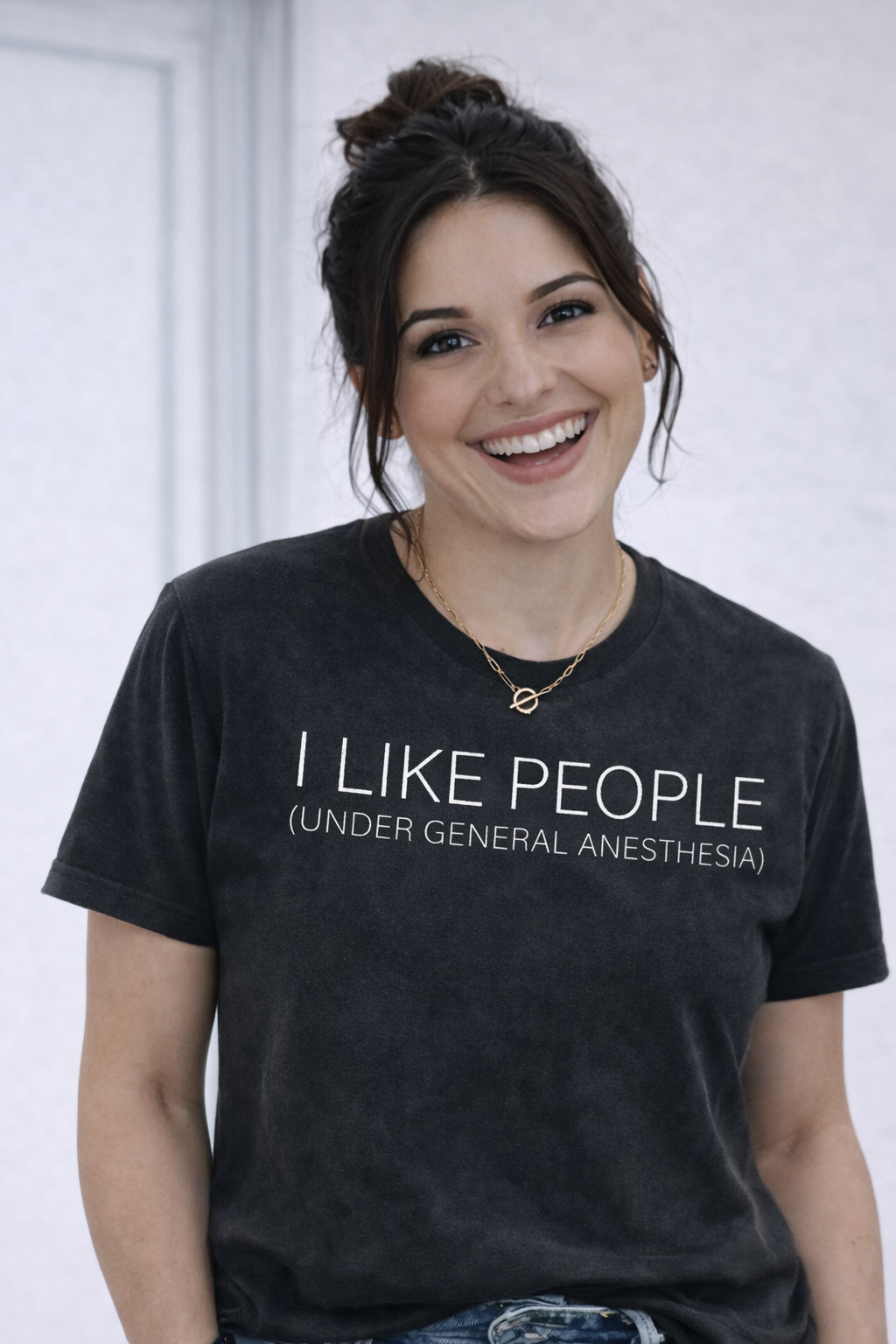 T shirt I Like People Donna per Medico, Anestesista, Infermiera, Operatrice Sanitaria