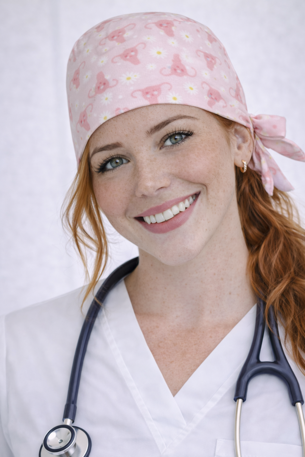 Cuffietta Chirurgica Pink Care Scrub per Infermieri, Ostetrici, Medici, Chirurghi, Operatori Sanitari