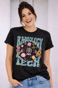 T-shirt Radiology Tech Floral Donna per Tecnici di Radiologia