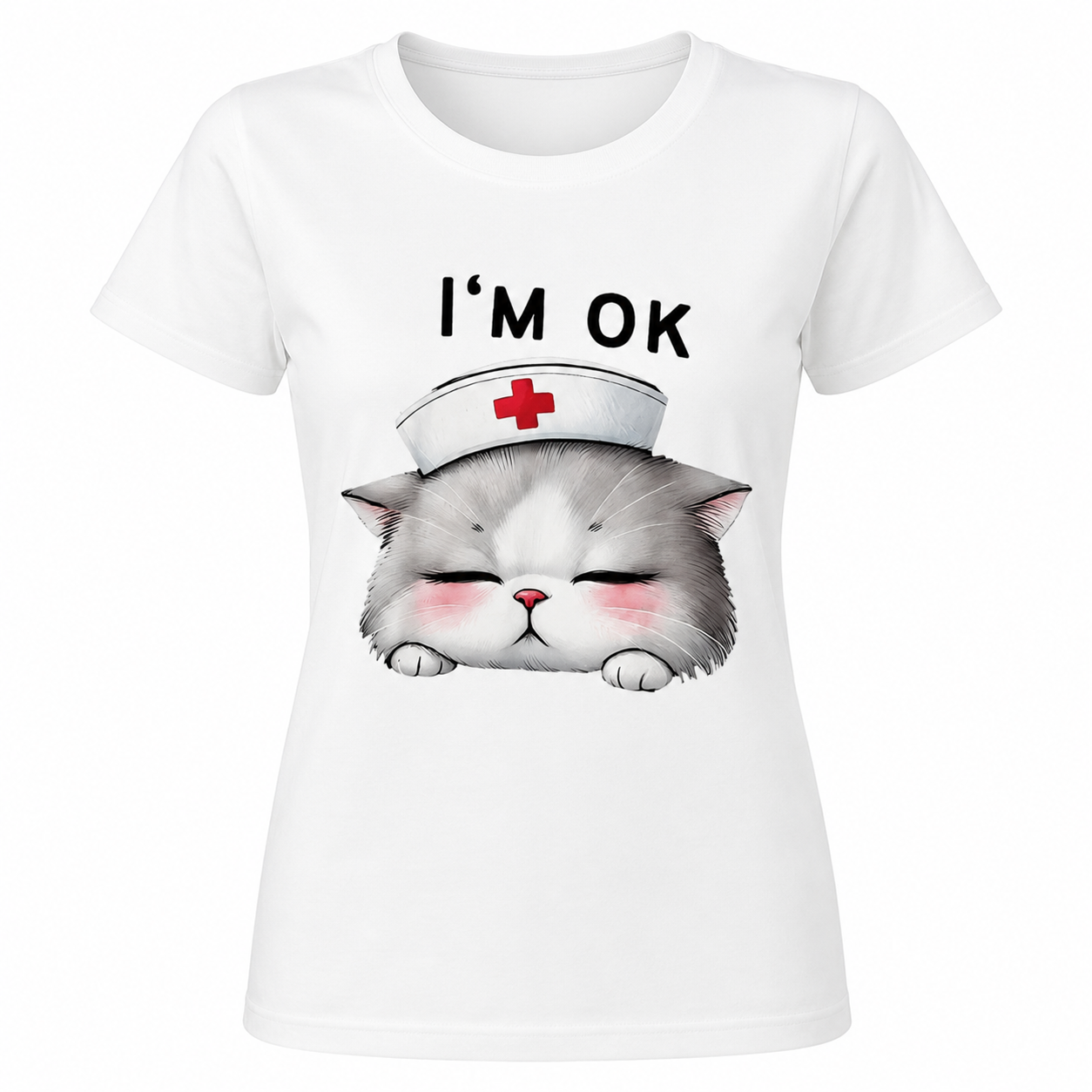 T-shirt I'm Ok Donna per Infermiera, Tecnico Veterinario