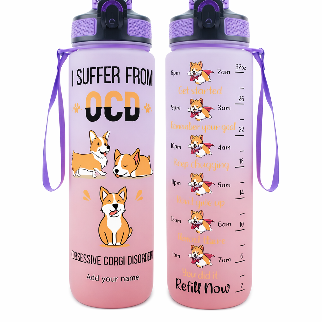 Borraccia Corgi Hydratation Personalizzabile in Plastica 1L con Cannuccia