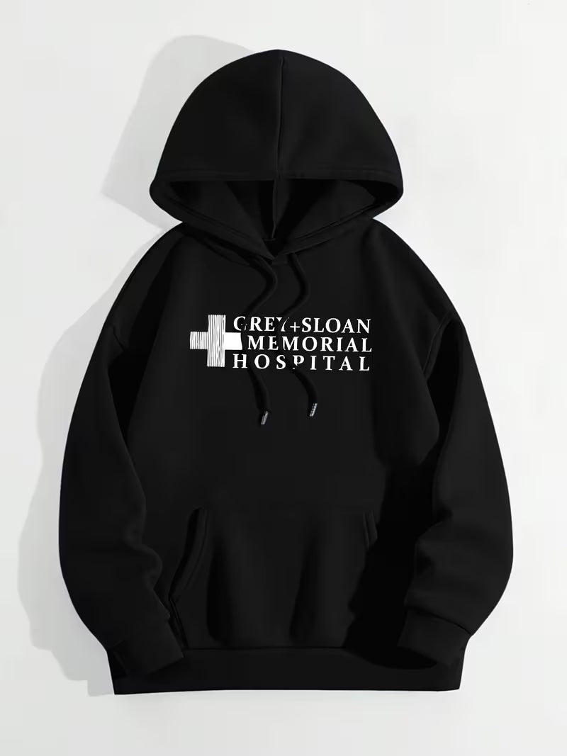 Felpa Grey + Sloan Memorial Hospital Donna con Cappuccio per Infermiera, Medico, Operatrice Sanitaria