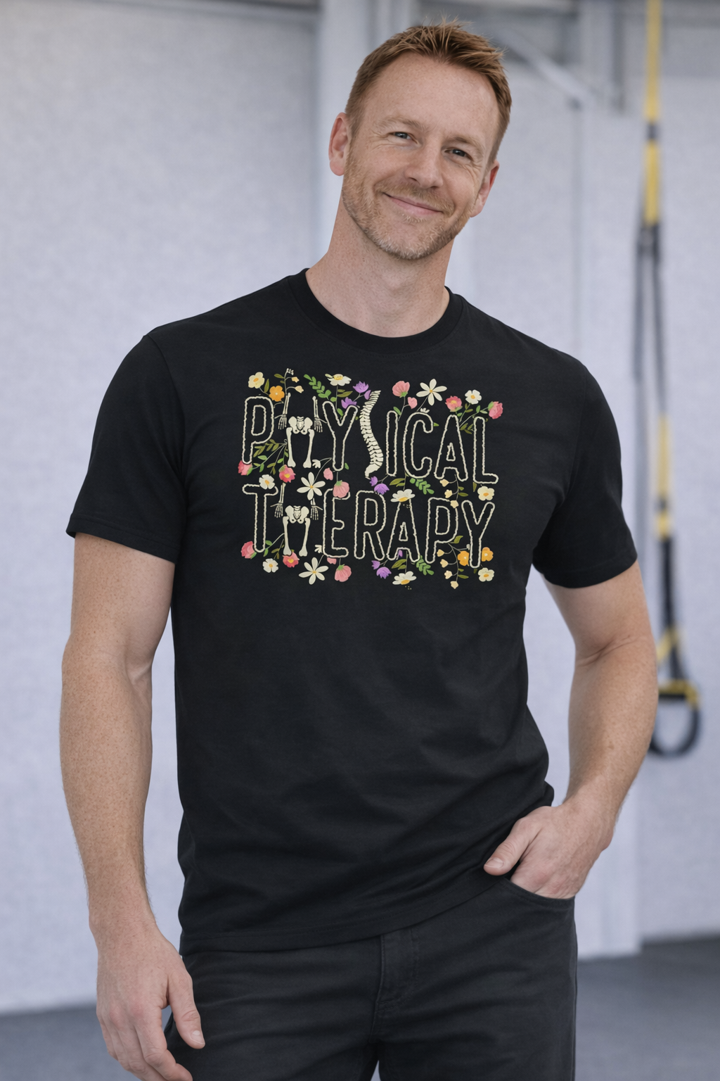 T-shirt Bloom Spine Uomo per Fisioterapista, Terapista della Riabilitazione