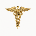 Spilla Caduceo Dorato per Medici, Farmacisti, Infermieri, Operatori Sanitari