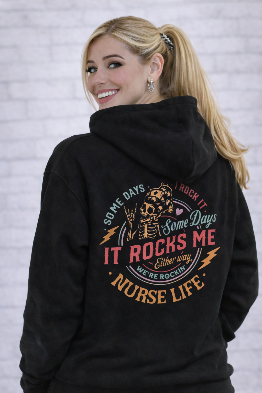 Felpa Rock Nurse Life Donna per Infermiera