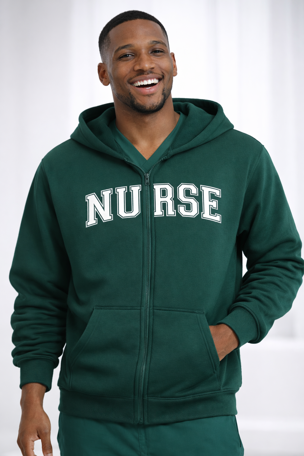 Felpa Nurse Uomo con Zip e Cappuccio per Infermiere