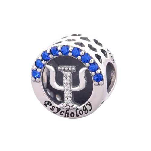 Charm Psychology Doctor in Argento con Zirconi Blu