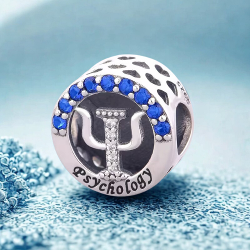 Charm Psychology Doctor in Argento con Zirconi Blu