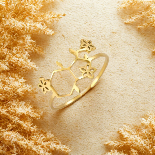 Anello Serotonina in Acciaio Inossidabile Oro o Argento Regolabile