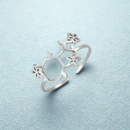 Anello Serotonina in Acciaio Inossidabile Oro o Argento Regolabile