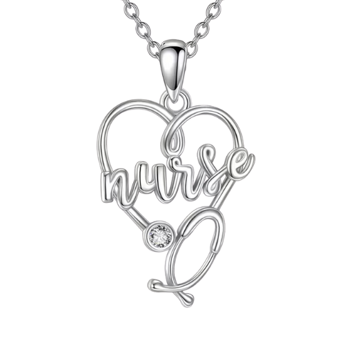 Collana Nurse in Argento e Zircone Bianco