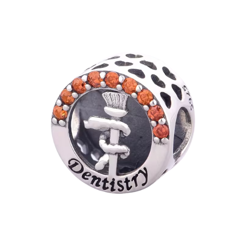 Charm Dentistry Doctor in Argento con Zirconi Arancio