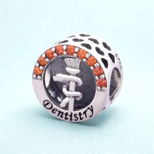 Charm Dentistry Doctor in Argento con Zirconi Arancio