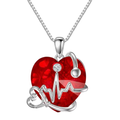 Collana Cuore Rosso in Argento e Pietra Portafortuna
