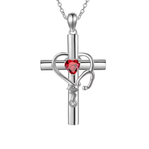 Collana Vocazione in Argento e Zircone Rosso
