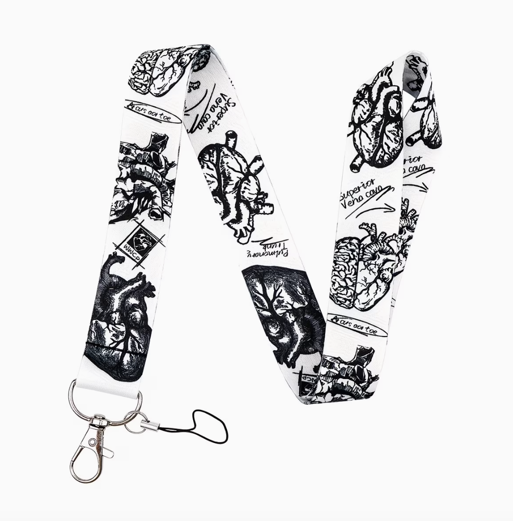 Laccetto Portabadge Cuore Anatomico per Infermieri, Medici, Operatori Sanitari