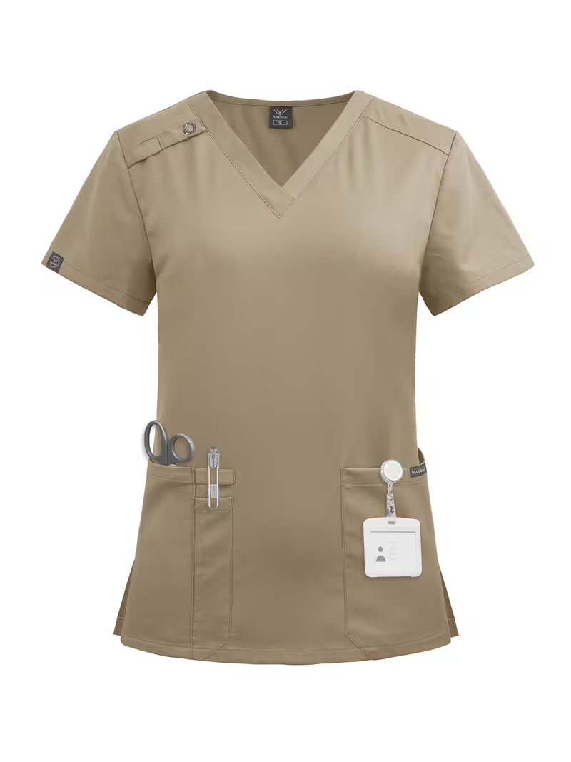 Scrub da Donna - Top con Scollo a V e Tasche + Pantalone