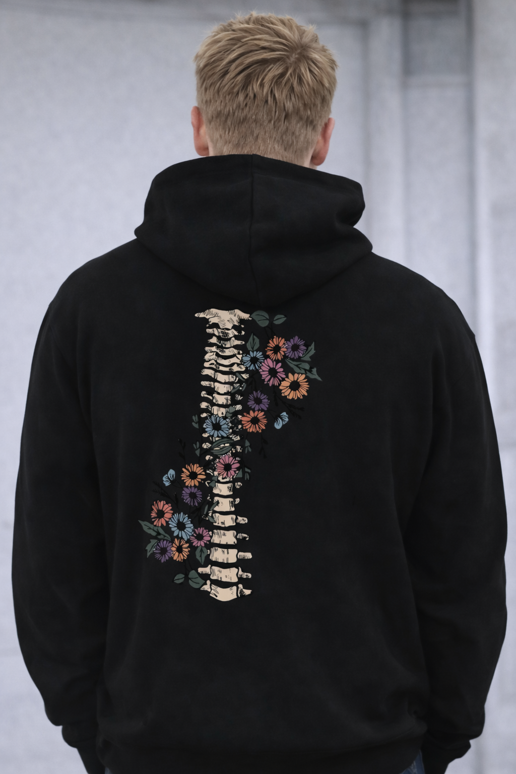 Felpa Spine Bloom Hoodie Uomo per Fisioterapista, Infermiere, Medico, Operatore Sanitario