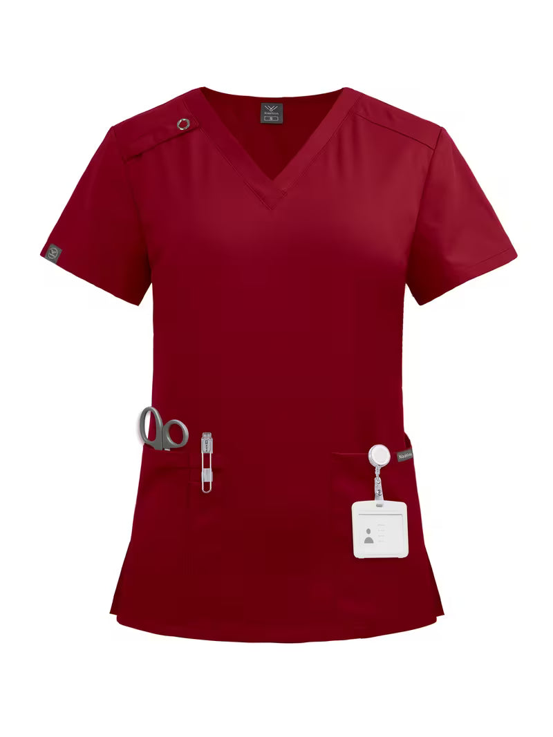 Scrub da Donna - Top con Scollo a V e Tasche + Pantalone