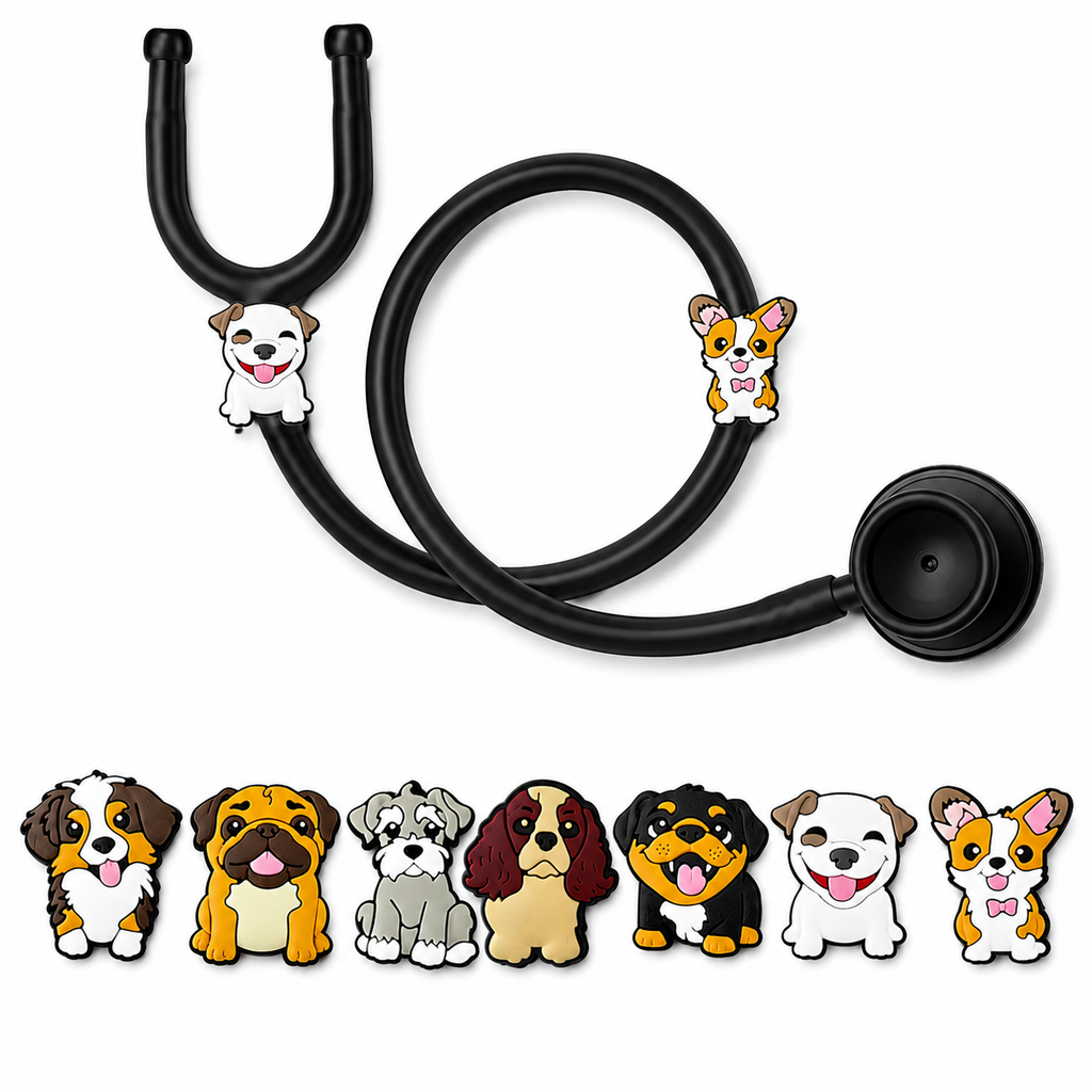 Ciondoli per Stetoscopio Puppy Care Set da 7 per Veterinari, Infermieri, Medici, Operatori Sanitari