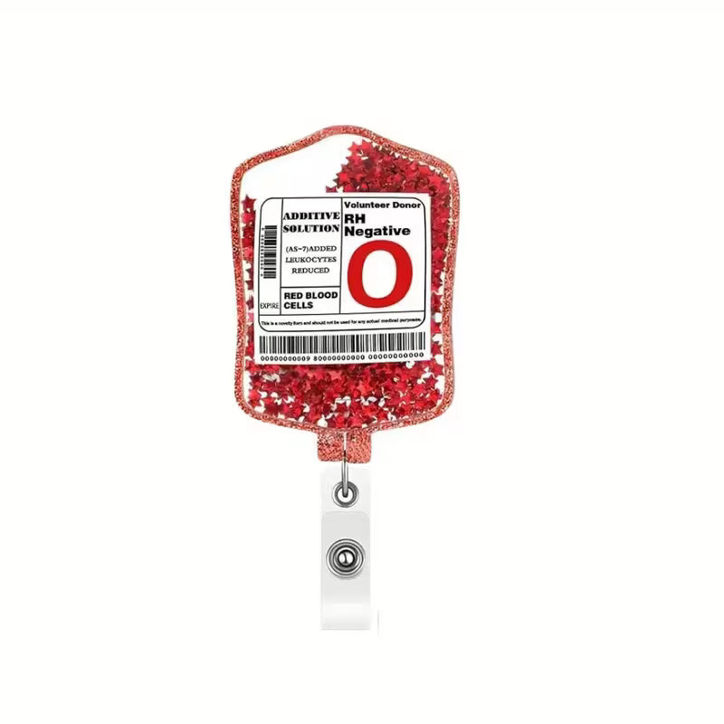 Portabadge Trasfusione Glitter per Infermieri, OSS, Medici, Operatori Sanitari