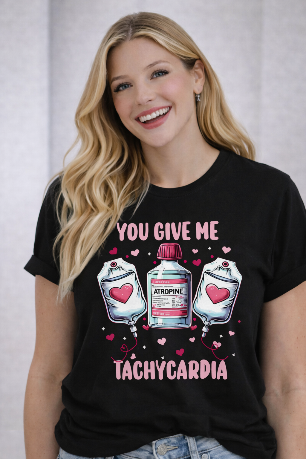 T-shirt Tachycardia Donna per Infermiera, Medico, Operatrice Sanitaria