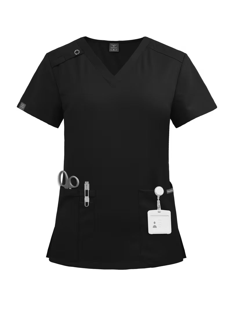 Scrub da Donna - Top con Scollo a V e Tasche + Pantalone