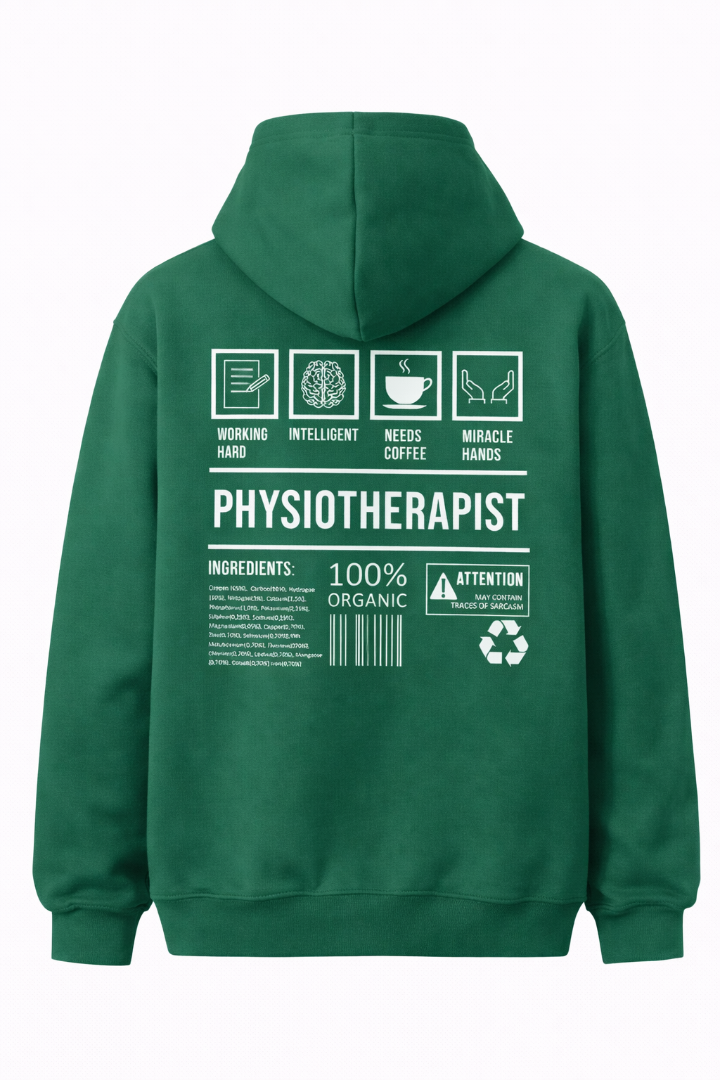 Felpa Physioterapist Uomo con Cappuccio per Fisioterapista