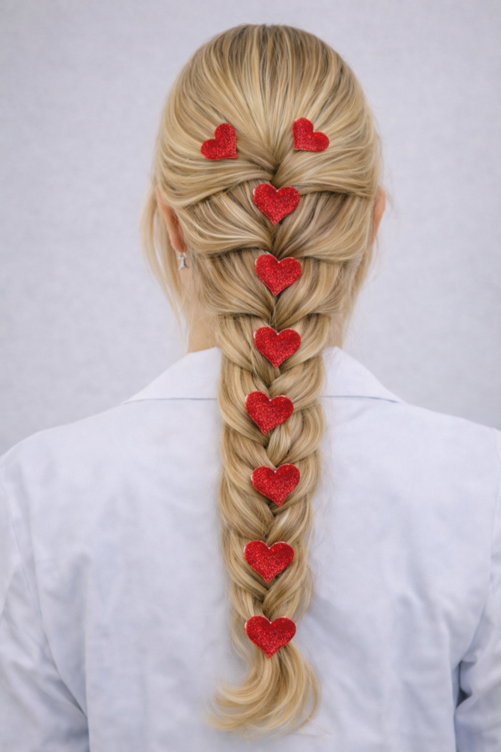 Fermagli per Capelli Cuoricini con Paillettes 10 pz