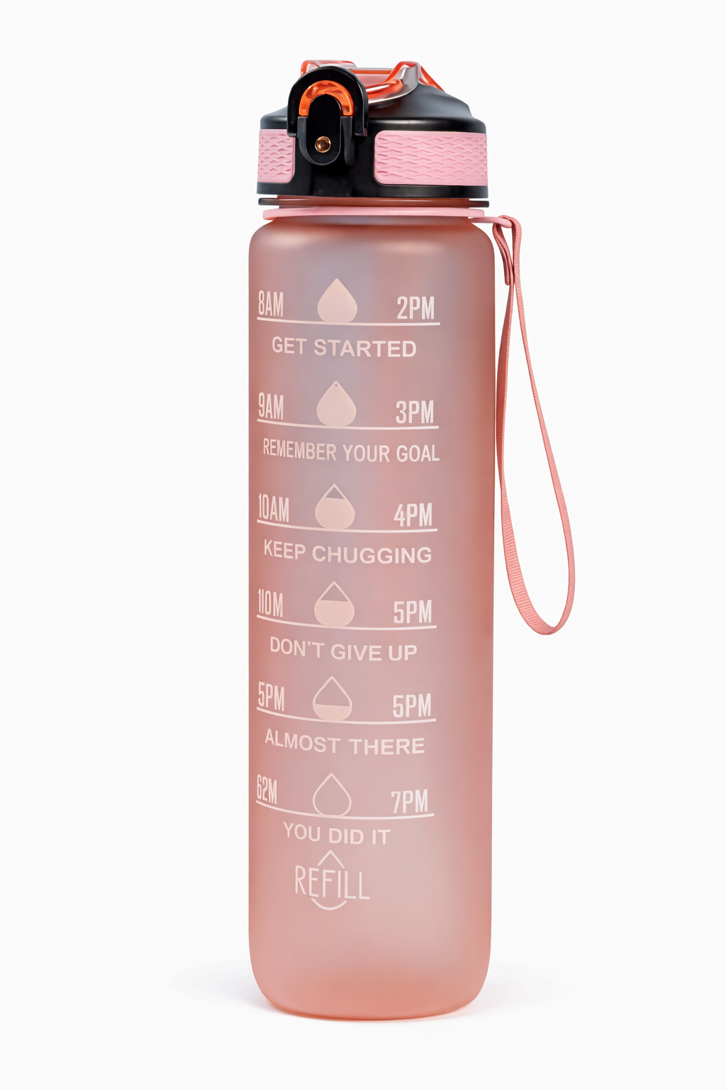 Borraccia Motivazionale HydraBoost 1L in Plastica con Cannuccia